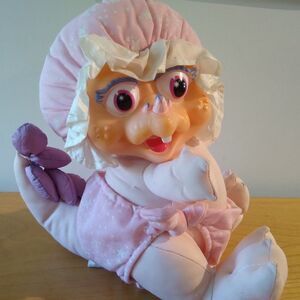 Vintage 90s Dandee Baby Sinclair Plush Doll Vinyl